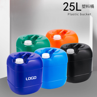 ถังพลาสติก HDPE ทรงสี่เหลี่ยม 25 ลิตรถังฉีดพลาสติกปิดผนึกด้วยสารเคมี