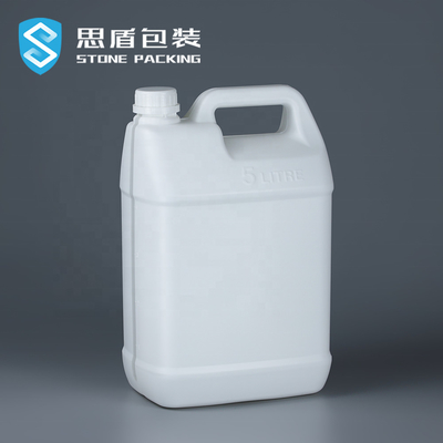 220G Square HDPE Bottle Empty 5l คอนเทนเนอร์ทนกรดด่าง