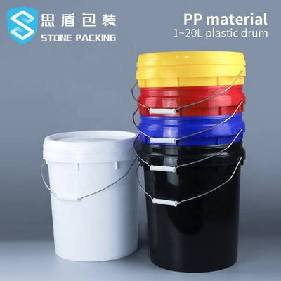 ความหนา 1.1 มม. ถังสีพลาสติก 5 แกลลอนพร้อมที่จับ 10L 18L 20L