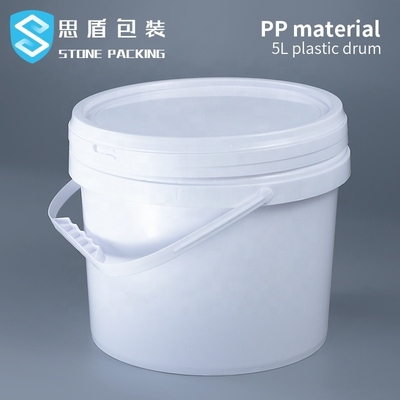 Dia 222mm PP สีขาว 5l สารเคมีรอบภาชนะพลาสติก 360g