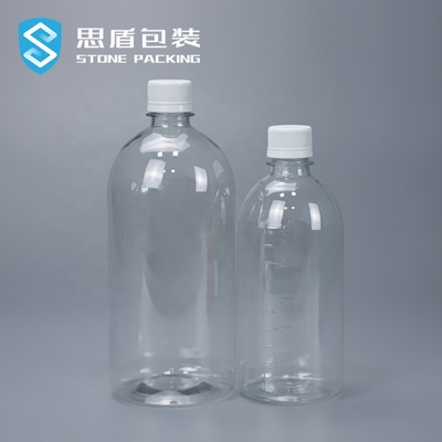 แขนหด 1000ml 500ml PET สกรูขวดพลาสติกด้านบน 38g 51g