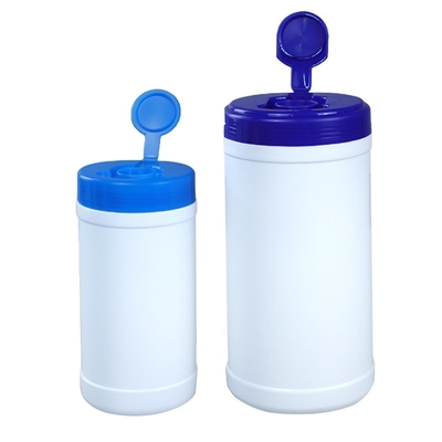 ฝาเกลียวโปร่งแสง HDPE Wet Wipes ภาชนะพลาสติก 900g