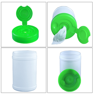 ฝาเกลียวโปร่งแสง HDPE Wet Wipes ภาชนะพลาสติก 900g