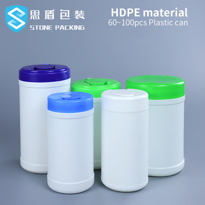 ฝาเกลียวโปร่งแสง HDPE Wet Wipes ภาชนะพลาสติก 900g