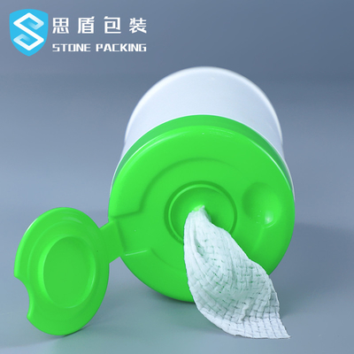 ฝาเกลียวโปร่งแสง HDPE Wet Wipes ภาชนะพลาสติก 900g
